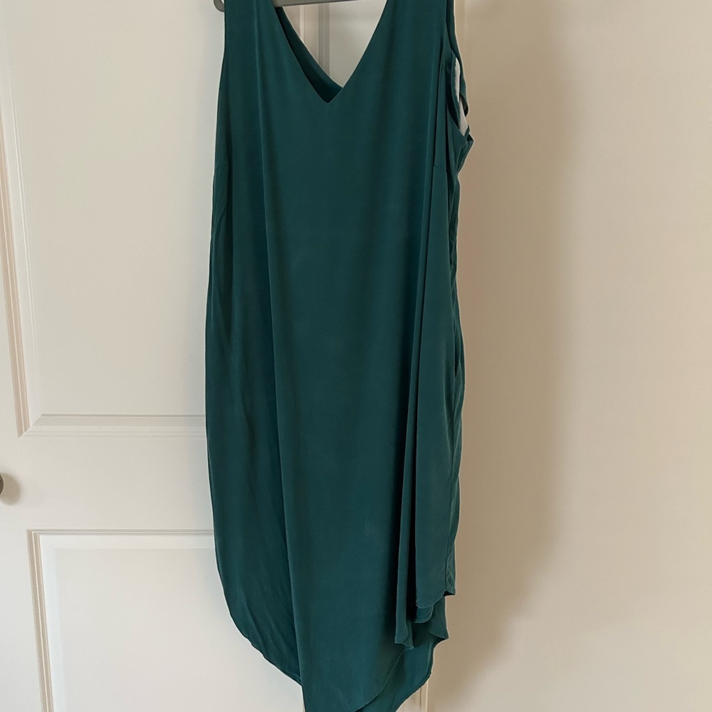 Universal Standard Asymmetrical Geneva Cupro Dress in Aquamarine Size M